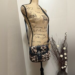 Grace Adele Leopard Print Crossbody Bag